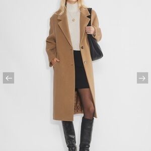 Aritzia Wilfred the only cashmere wool coat light beige Pea Coat